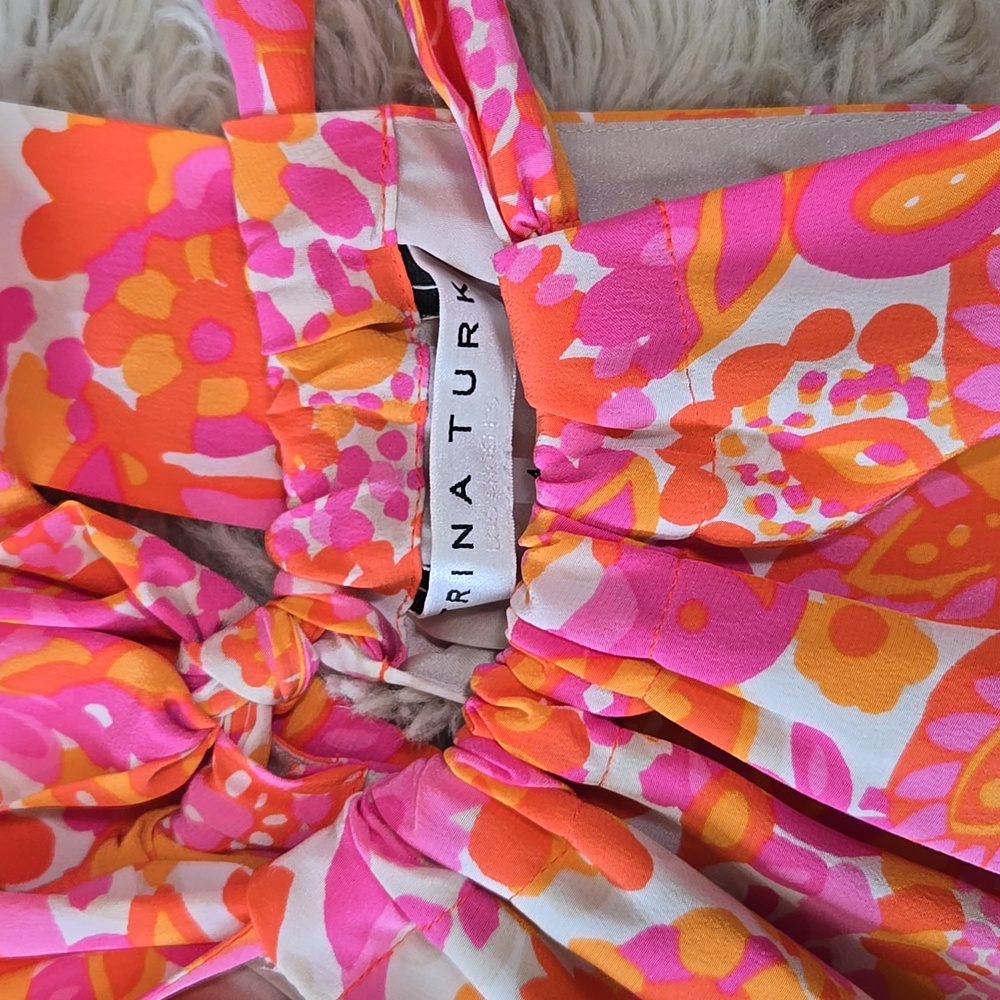 Trina Turk Pink and Orange Halter Dress - Picture 6 of 11